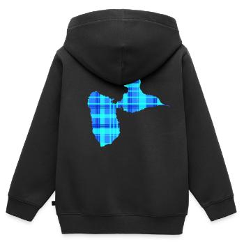 Guadeloupe - Kinder Premium Organic Zip Hoodie - Schwarz - Hinten - AI Model Kid Male (0cm)