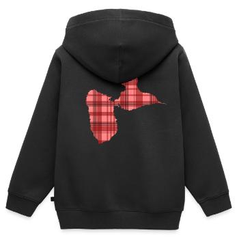 Guadeloupe - Kinder Premium Organic Zip Hoodie - Schwarz - Hinten - AI Model Kid Male (0cm)