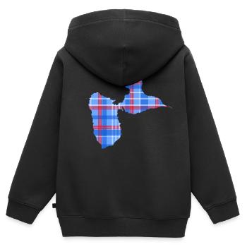 Guadeloupe - Kinder Premium Organic Zip Hoodie - Schwarz - Hinten - AI Model Kid Male (0cm)