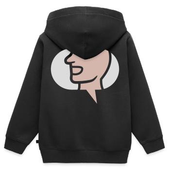 Chat Simple Symbole Bulle - Sweat Premium à capuche zippé enfant bio - noir - Dos - AI Model Kid Male (0cm)