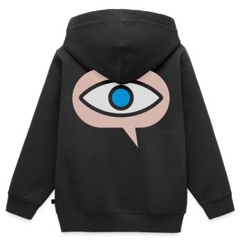 Icône visuelle Voir Oeil - Sweat Premium à capuche zippé enfant bio - noir - Dos - AI Model Kid Male (0cm)