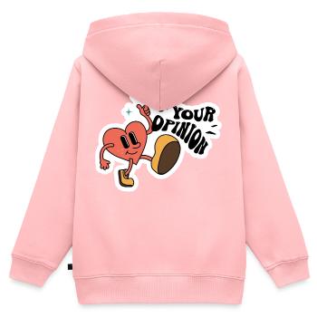 Heart Your Opinion - Kinder Premium Organic Zip Hoodie - Rosa - Hinten - AI Model Kid Female (0cm)