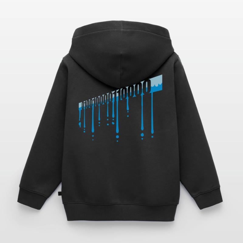 Binary Code Program Language Kids Premium Organic Zip-up Hoodie