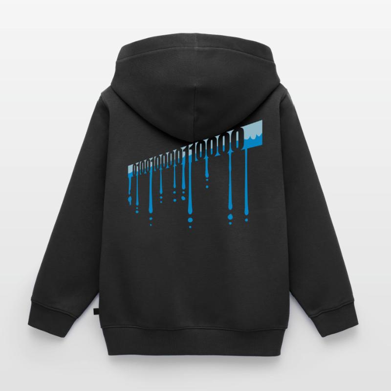 Binary Code Program Language Kids Premium Organic Zip-up Hoodie