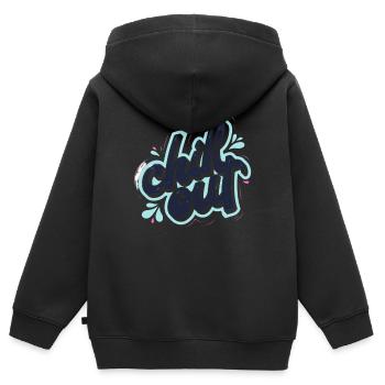 Chill Out - Kinder Premium Organic Zip Hoodie - Schwarz - Hinten - AI Model Kid Male (0cm)