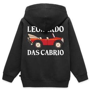 Leonardo das Cabrio lustig Geschenk - Kinder Premium Organic Zip Hoodie - Schwarz - Hinten - AI Model Kid Male (0cm)