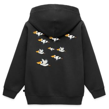 Safari Zoo Animal Safari Zoo - Sweat Premium à capuche zippé enfant bio - noir - Dos - AI Model Kid Male (0cm)