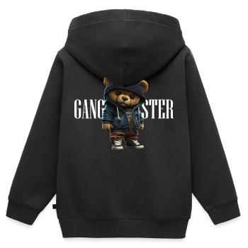 Gangsta b - Kinder Premium Organic Zip Hoodie - Schwarz - Hinten - AI Model Kid Male (0cm)