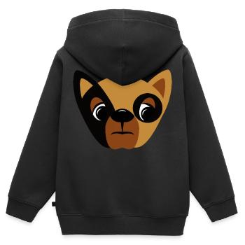 French bulldog - Kinder Premium Organic Zip Hoodie - Schwarz - Hinten - AI Model Kid Male (0cm)
