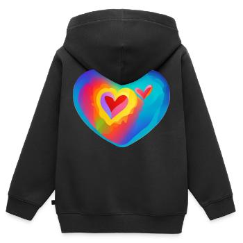 Hochzeit Muttertag Valentinstag Verlobung Liebe - Kinder Premium Organic Zip Hoodie - Schwarz - Hinten - AI Model Kid Male (0cm)
