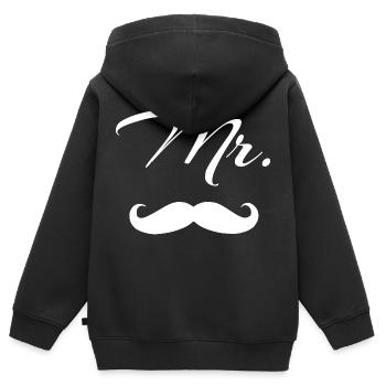 MR. MISTER MANN BART - Kinder Premium Organic Zip Hoodie - Schwarz - Hinten - AI Model Kid Male (0cm)