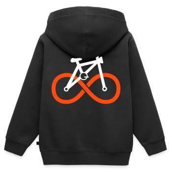 Never Stop Ride - Kids Premium Organic Zip-up Hoodie - black - Back - AI Model Kid Male (0cm)