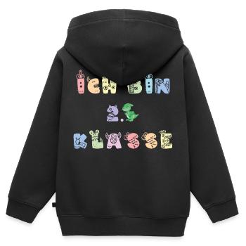Dino Ich bin 2 klasse Monster Kinder - Kinder Premium Organic Zip Hoodie - Schwarz - Hinten - AI Model Kid Male (0cm)