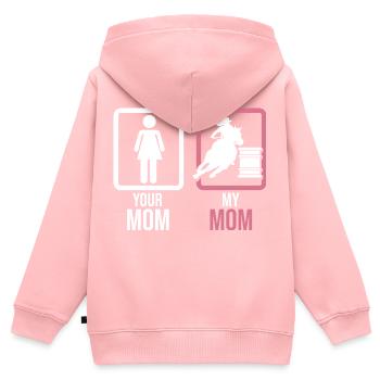 Ta maman Ma Maman Barrel Racer Cheval Femmes Rodéo Eve - Sweat Premium à capuche zippé enfant bio - rose - Dos - AI Model Kid Female (0cm)
