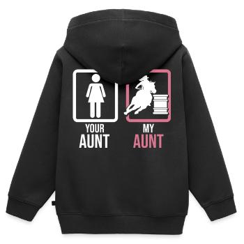 Your Aunt My Aunt Barrel Racer Rodeo Western Barr - Kinder Premium Organic Zip Hoodie - Schwarz - Hinten - AI Model Kid Male (0cm)