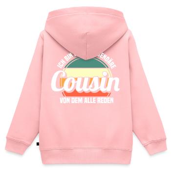 Cousin - Kinder Premium Organic Zip Hoodie - Rosa - Hinten - AI Model Kid Female (0cm)