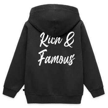blockedTitle - Kinder Premium Organic Zip Hoodie - Schwarz - Hinten - AI Model Kid Male (0cm)