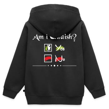 Bin ich kindisch? - Kinder Premium Organic Zip Hoodie - Schwarz - Hinten - AI Model Kid Male (0cm)