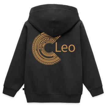 Pour Leo - Sweat Premium à capuche zippé enfant bio - noir - Dos - AI Model Kid Male (0cm)