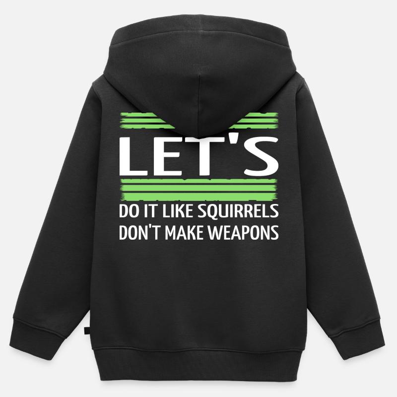 Idée cadeau Hippie Happy Statement Joke - Sweat Premium à capuche zippé enfant bio - noir