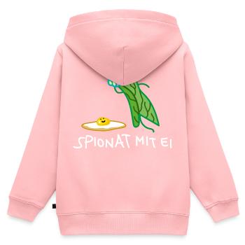 Spinat Humor mit Ei - Kinder Premium Organic Zip Hoodie - Rosa - Hinten - AI Model Kid Female (0cm)