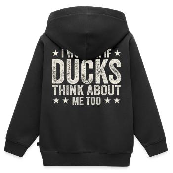 Funny Wonder If Rubber Ducks Think About Me Too Du - Kinder Premium Organic Zip Hoodie - Schwarz - Hinten - AI Model Kid Male (0cm)
