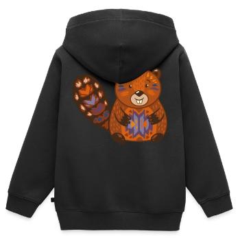 Wildtiere - Kinder Premium Organic Zip Hoodie - Schwarz - Hinten - AI Model Kid Male (0cm)