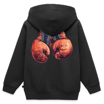 Die Contender-Handschuhe für Champions - Kinder Premium Organic Zip Hoodie - Schwarz - Hinten - AI Model Kid Male (0cm)