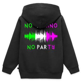 Pas de techno pas de citation de musique de fête - Sweat Premium à capuche zippé enfant bio - noir - Dos - AI Model Kid Male (0cm)
