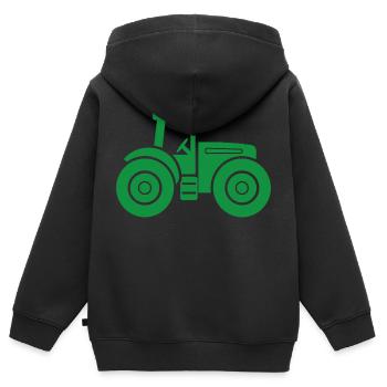 Traktor - Kinder Premium Organic Zip Hoodie - Schwarz - Hinten - AI Model Kid Male (0cm)