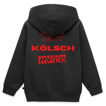 Alles geht - Kölsch MUSS - Kinder Premium Organic Zip Hoodie - Schwarz - Hinten - AI Model Kid Male (0cm)