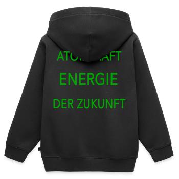 Atomkraft Energie der Zukunft - Kinder Premium Organic Zip Hoodie - Schwarz - Hinten - AI Model Kid Male (0cm)