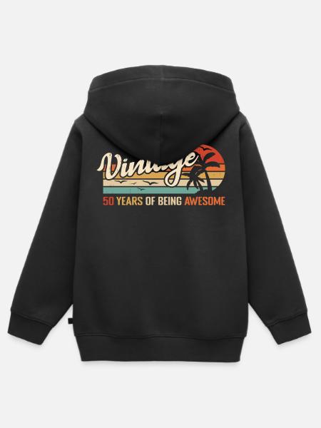 50 jaar retro vintage verjaardagscadeau 50 jaar - Kinder Premium zip hoodie biologisch - zwart