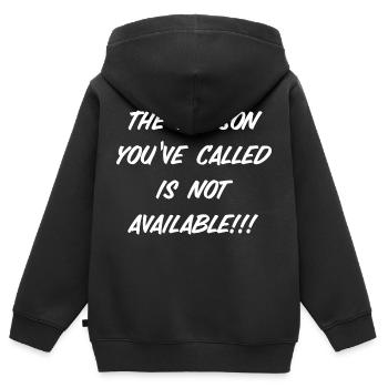 The Person you‘ve called is Not available - Kinder Premium Organic Zip Hoodie - Schwarz - Hinten - AI Model Kid Male (0cm)