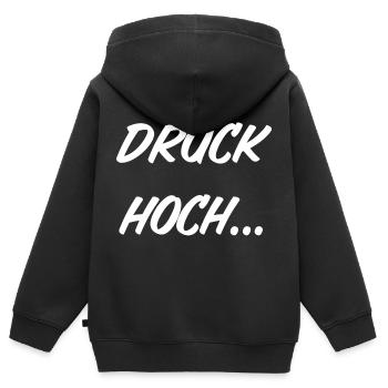 Drück hoch - Kinder Premium Organic Zip Hoodie - Schwarz - Hinten - AI Model Kid Male (0cm)