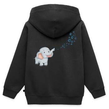 Bubbling elephant - Kids Premium Organic Zip-up Hoodie - black - Back - AI Model Kid Male (0cm)