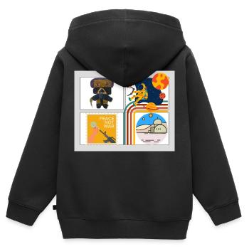 Space - Kinder Premium Organic Zip Hoodie - Schwarz - Hinten - AI Model Kid Male (0cm)