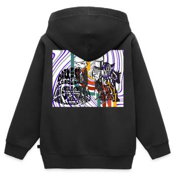 6 Original - Kinder Premium Organic Zip Hoodie - Schwarz - Hinten - AI Model Kid Male (0cm)