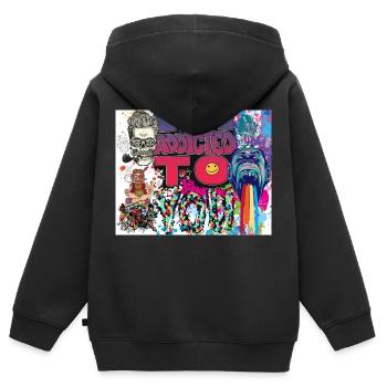2 Original - Kinder Premium Organic Zip Hoodie - Schwarz - Hinten - AI Model Kid Male (0cm)