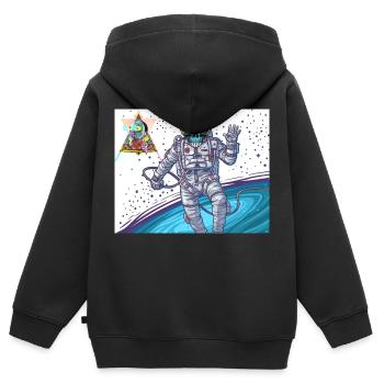 3 Original - Kinder Premium Organic Zip Hoodie - Schwarz - Hinten - AI Model Kid Male (0cm)