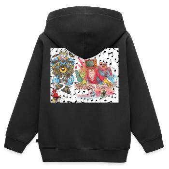 2 Original - Kinder Premium Organic Zip Hoodie - Schwarz - Hinten - AI Model Kid Male (0cm)