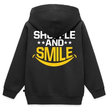 Shuffle And Smile Tap Dance Danseuse De Claquettes - Sweat Premium à capuche zippé enfant bio - noir - Dos - AI Model Kid Male (0cm)