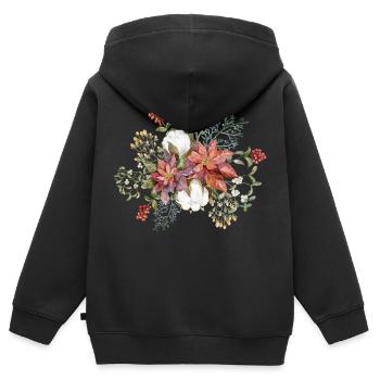 Gui et poinsettia - Sweat Premium à capuche zippé enfant bio - noir - Dos - AI Model Kid Male (0cm)