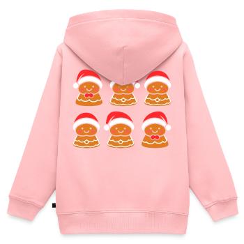 Gingerbread Man - Kids Premium Organic Zip-up Hoodie - rose - Back - AI Model Kid Female (0cm)