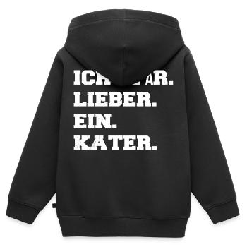 bday geschenk hauskatze falbkatze miezekatze - Kinder Premium Organic Zip Hoodie - Schwarz - Hinten - AI Model Kid Male (0cm)