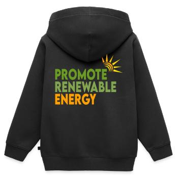 Erneuerbare Energien - Kinder Premium Organic Zip Hoodie - Schwarz - Hinten - AI Model Kid Male (0cm)