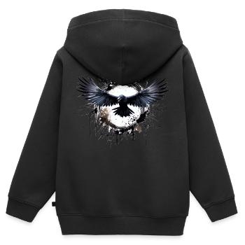 Raven - Kids Premium Organic Zip-up Hoodie - black - Back - AI Model Kid Male (0cm)