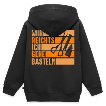Bastler Basteln - Kinder Premium Organic Zip Hoodie - Schwarz - Hinten - AI Model Kid Male (0cm)