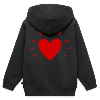 Strahlendes Herz - Kinder Premium Organic Zip Hoodie - Schwarz - Hinten - AI Model Kid Male (0cm)