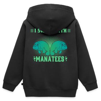 Ich Schwamm Mit Seekühen Wassertiere Seekühe - Kinder Premium Organic Zip Hoodie - Schwarz - Hinten - AI Model Kid Male (0cm)